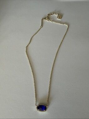 Kendra Scott Gold Necklace with Cobalt Blue Pendant